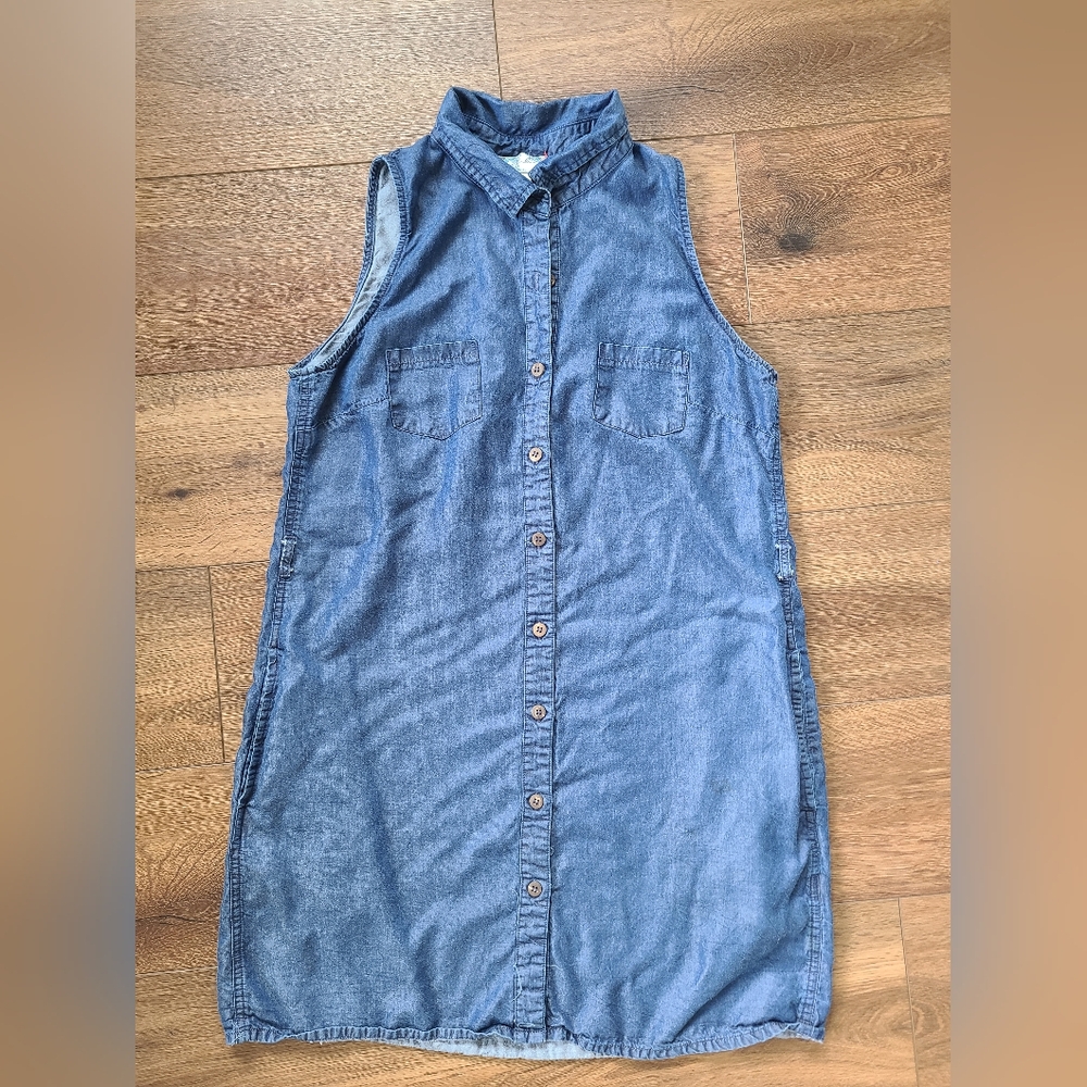 J Gee Denim Button Down shift dress sz PL